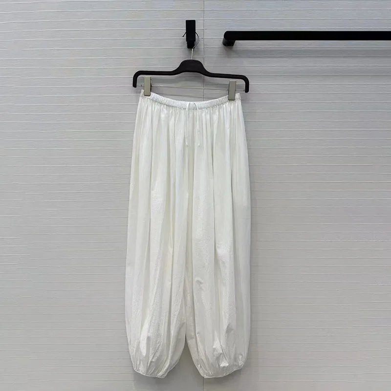 Women's Pants, 100% Cotton Cropped Pants, Drawstring Casual Pants, 2026 New Arrival Slim-Fit Straight-Leg Pants, Y2K