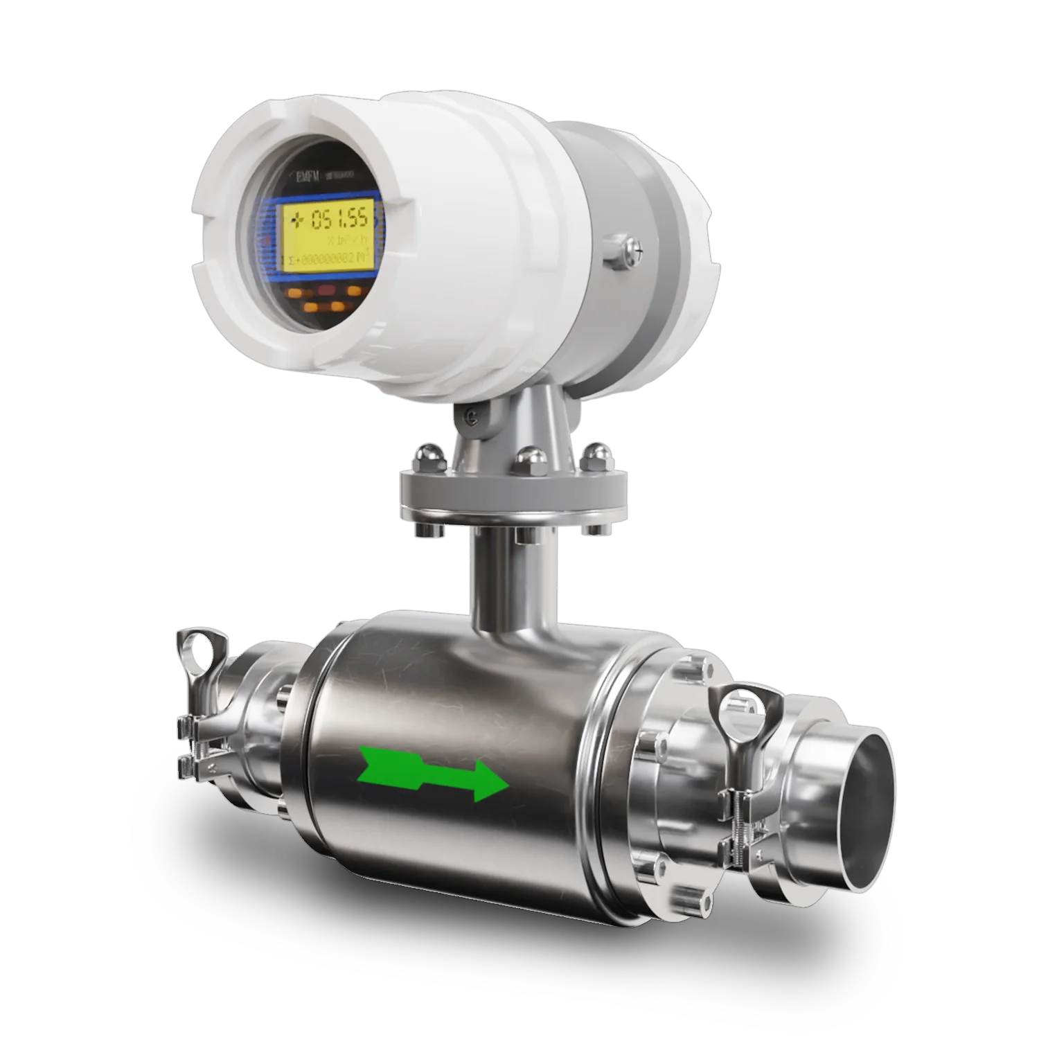 Sanitary Electromagnetic Flow Meter Tri Clamp Food Grade Magnetic Flowmeter RS485 Modbus