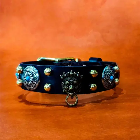 Collier en cuir de vachette fait à la main pour animaux de compagnie, colliers pour chiens moyens et grands, Golden Retriever, Pitbull, DobSuffolk, accessoires pour chiens