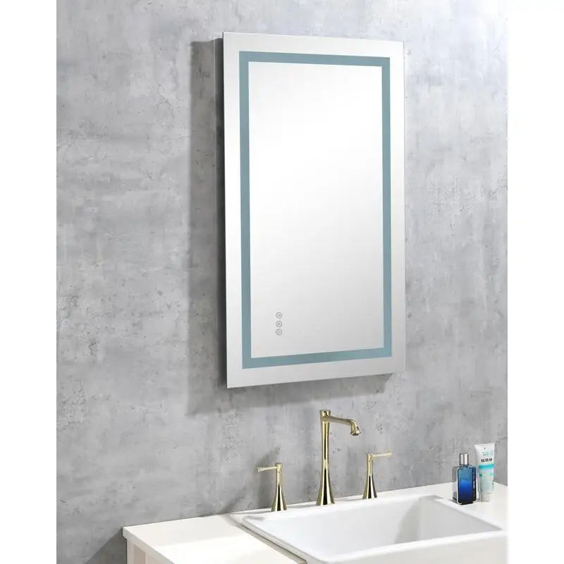 40" x 30" LED Bathroom Mirror, Dimmable Wall Mirror with Front and Backlight, Anti-Fog Function, Memory Feature, 3 Color Temps,