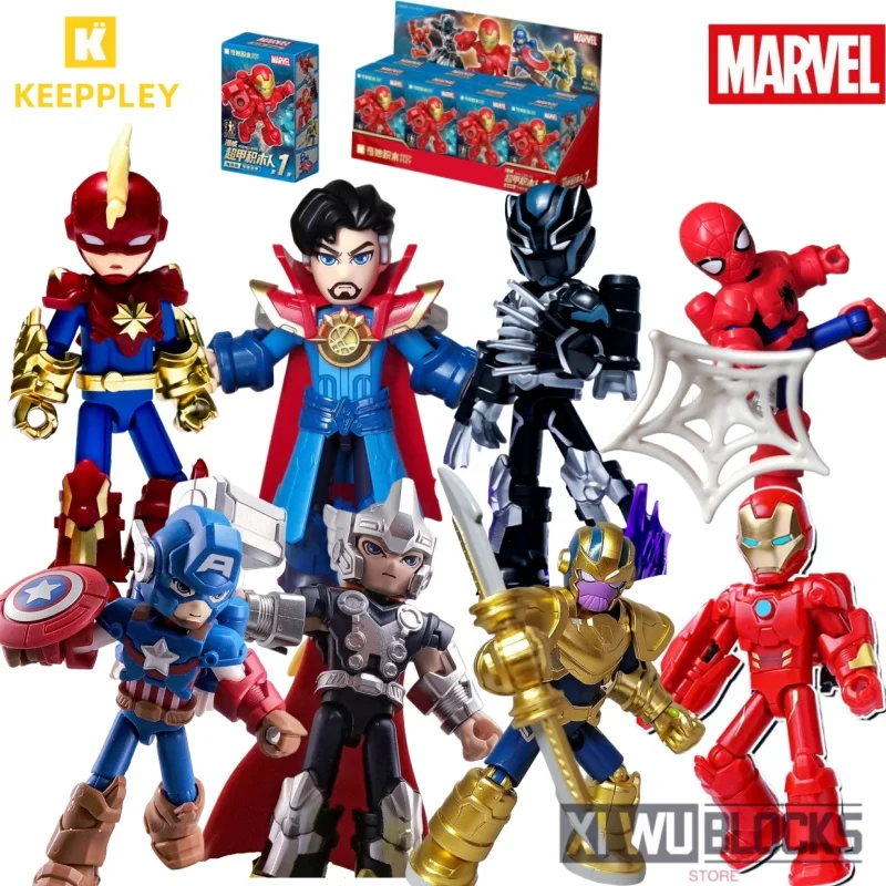 

Keeppley Marvel Мстители сборка строительный блок фигурка Человек-паук Железный человек Капитан Америка мобильная модель орнамент подарок