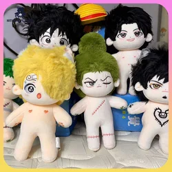 20CM Stuffed Anime One Piece Luffy Ace Sabo Sanji Zoro Law Figure Plush Toys for Children Adults Cotton Dolls Toys Decor Gift