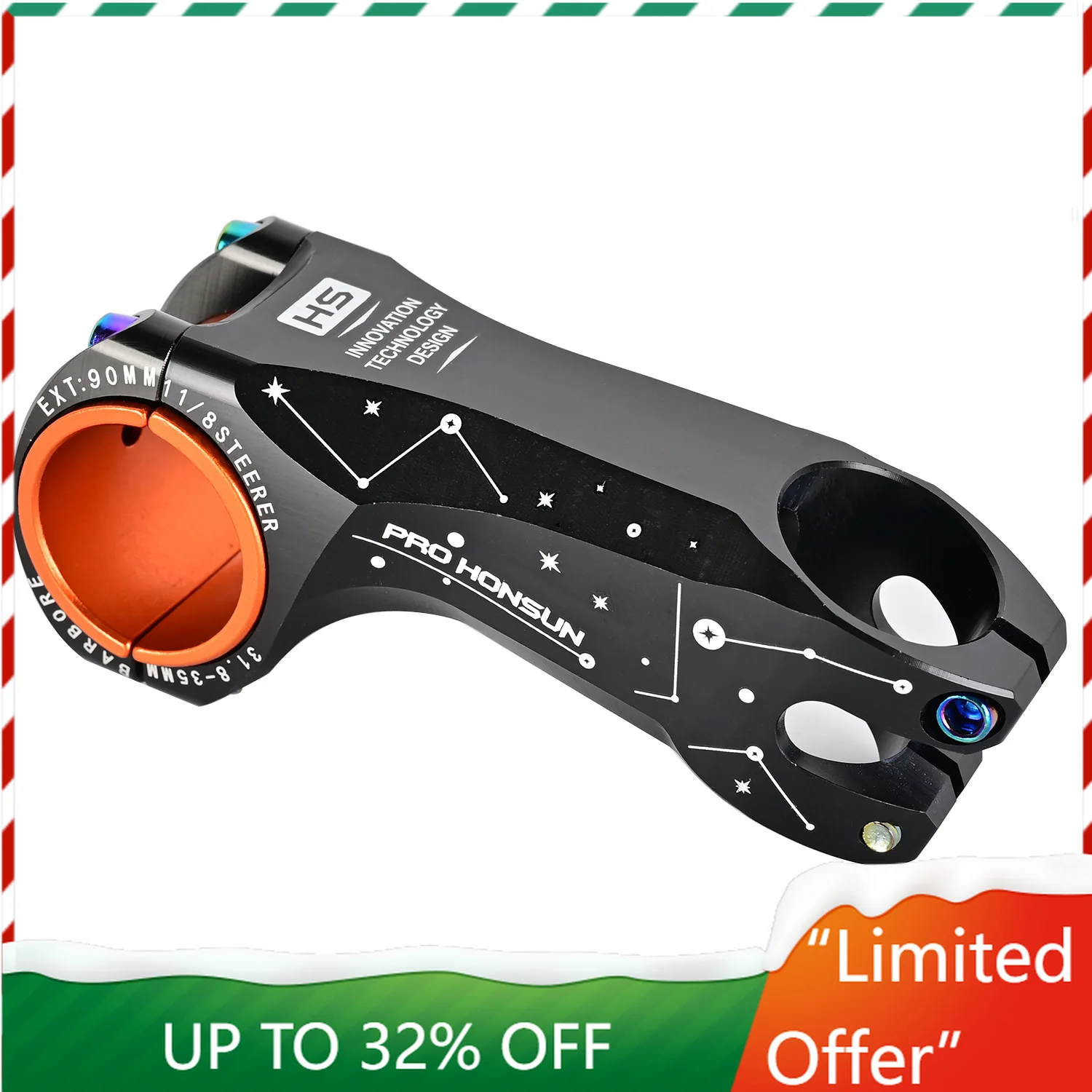 

Вынос горного велосипеда HONSUN 28,6*31,8*90 мм, 17 градусов, регулируемый угол, короткий вынос для MTB велосипедов, аксессуары для велоспорта