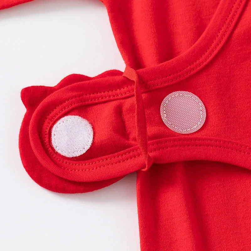 2026 ربيع الخريف طفلة الصبي الاشياء لطيف النمط الصيني الأحمر السنة الجديدة قميص قطني بكم طويل حللا رومبير الوليد الملابس B172