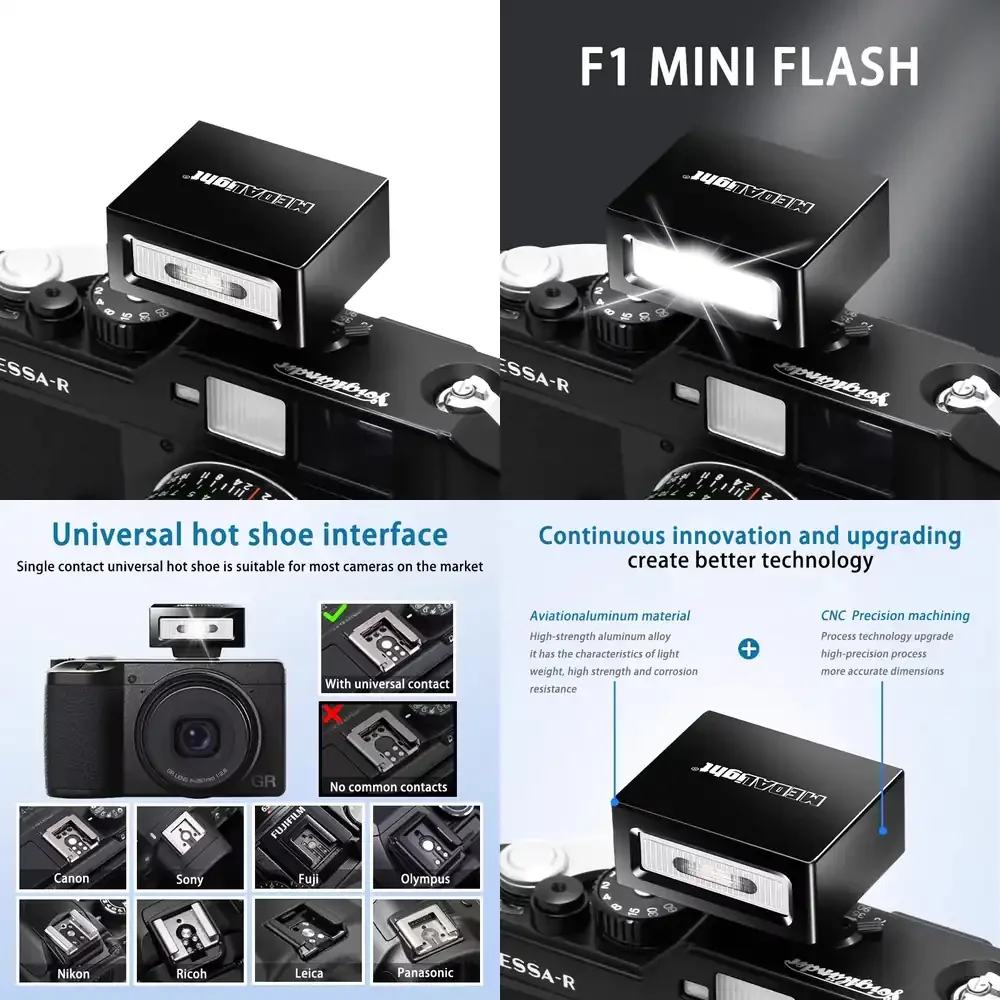 MIAOTU Ultra Mini F1 Universal Digital Camera Flash Compact and Portable External Mini LED Lighting