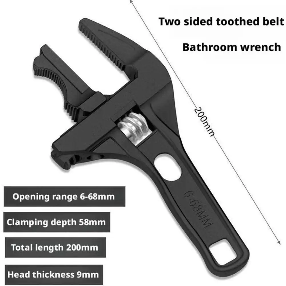Adjustable Wrench Multi Functional Universal Repair Set Large Opening Pipe Wrench Nut Key Bathroom Pipe Hand Repair Tools Wrench
