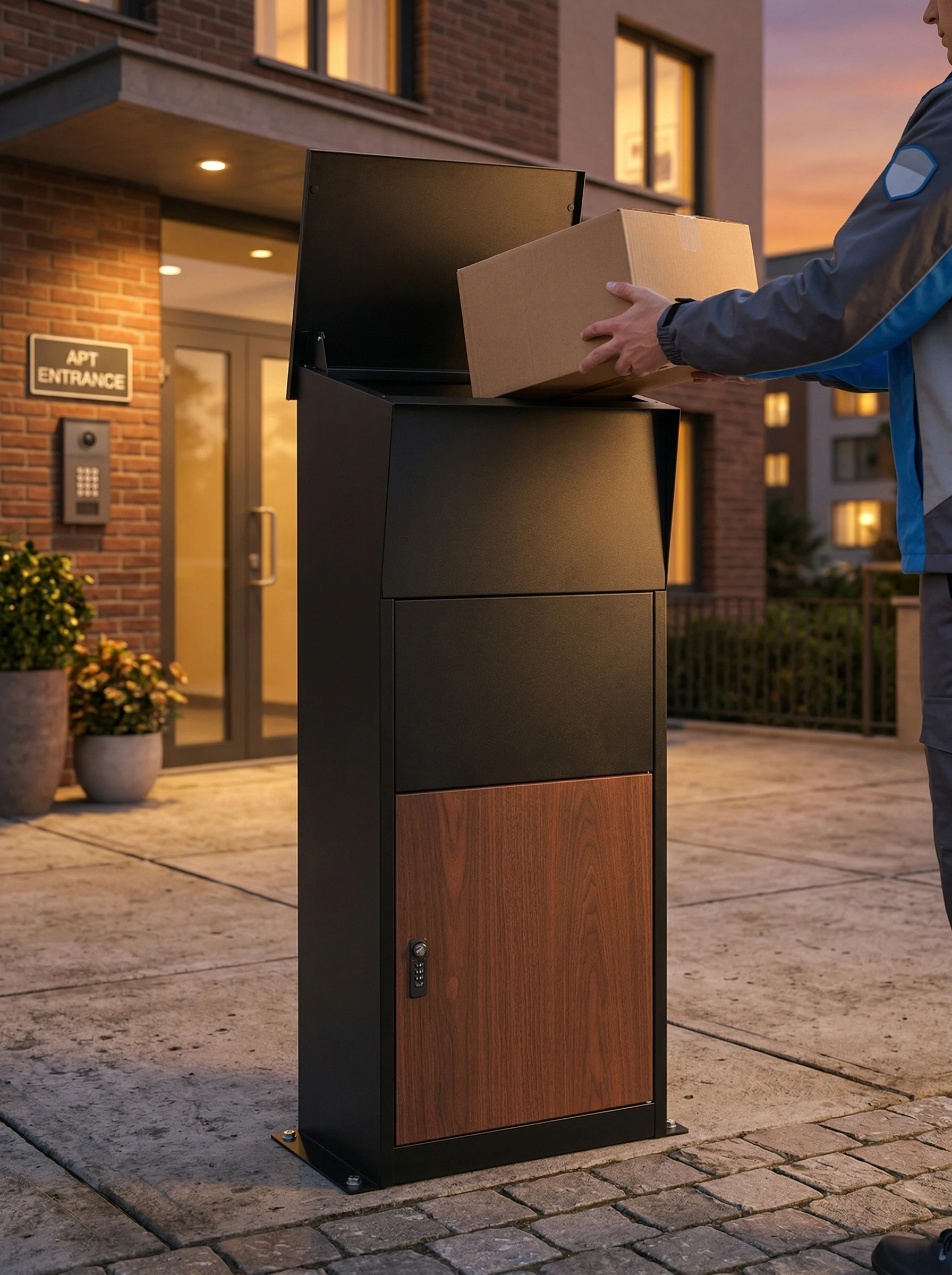 Customized Standing Delivery Box Galvanized Steel Outdoor Waterproof Large Capacity Parcel Drop Box With Digital Smart Lock