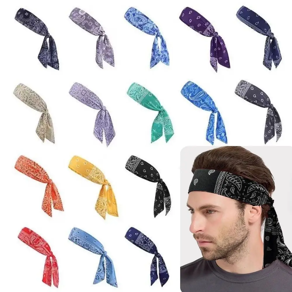 Cashew Print Sport Headbands Men Bike Cycling Running Sweatband Fitness Tennis Gym Headscarf Women Yoga Hair Band Bandage Hot