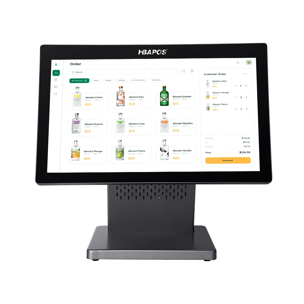 

ATV&UTVHBAPOS New Arrival Gray Color 15.6 Inch I5 Processor POS System Desktop POS All in One POS Machine