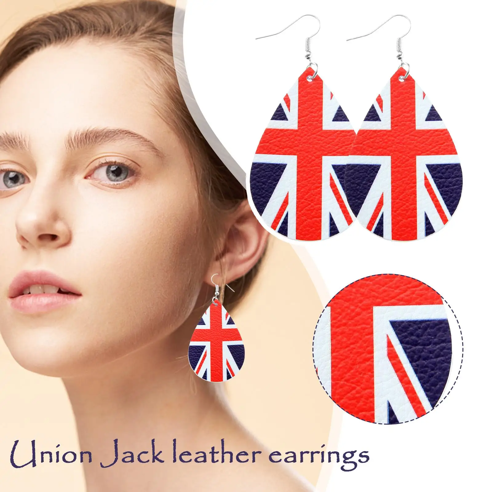 United Kingdom National Flag Loops Wooden Drop Earrings Britain England UNION JACK Design Print Dangle For Women Gifts