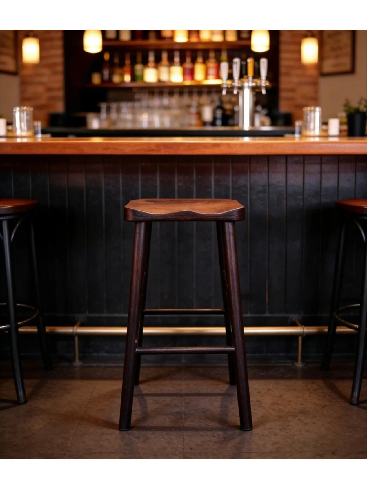 Wabi Sansan Solid Wood High Chair Cafe Bar Chair