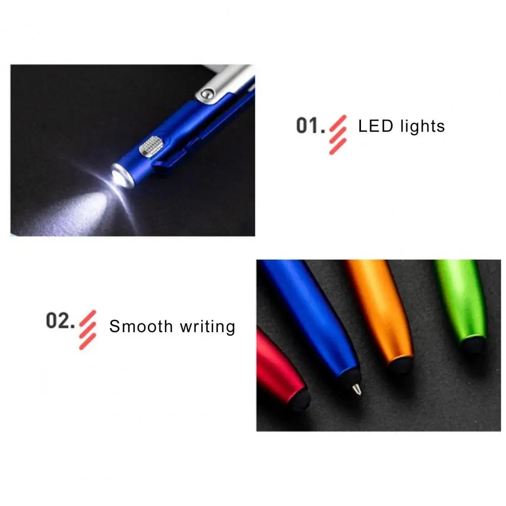 Fine Point Ballpoint Pen Ballpoint Pen Refillable Versatile 4-in-1 Ballpoint Pen with Stylus Led Light Phone Stand for Office