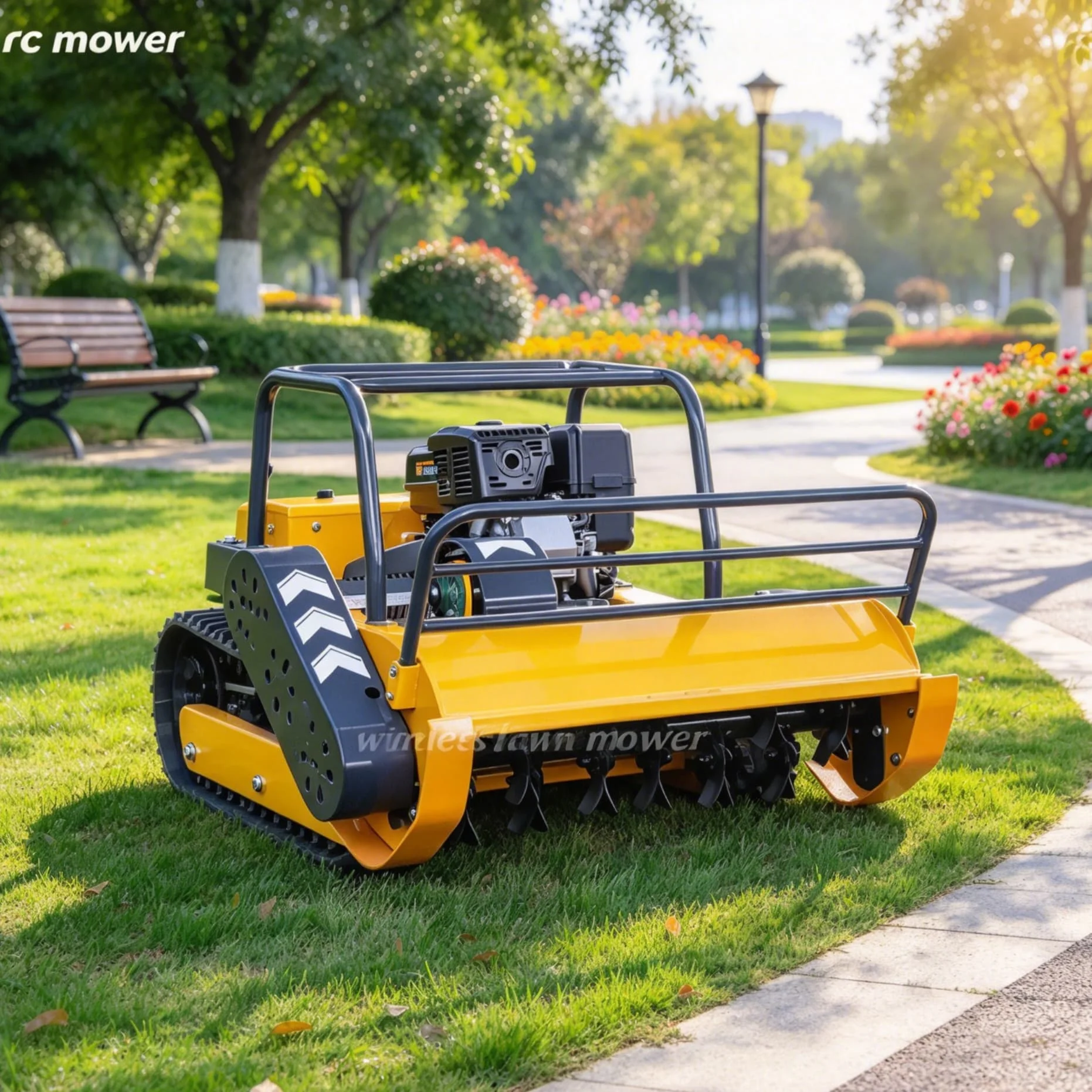Customized Remote Control Robot Mower,  radio control mower Powered Crawler Mower Made For Regular Land Care Work