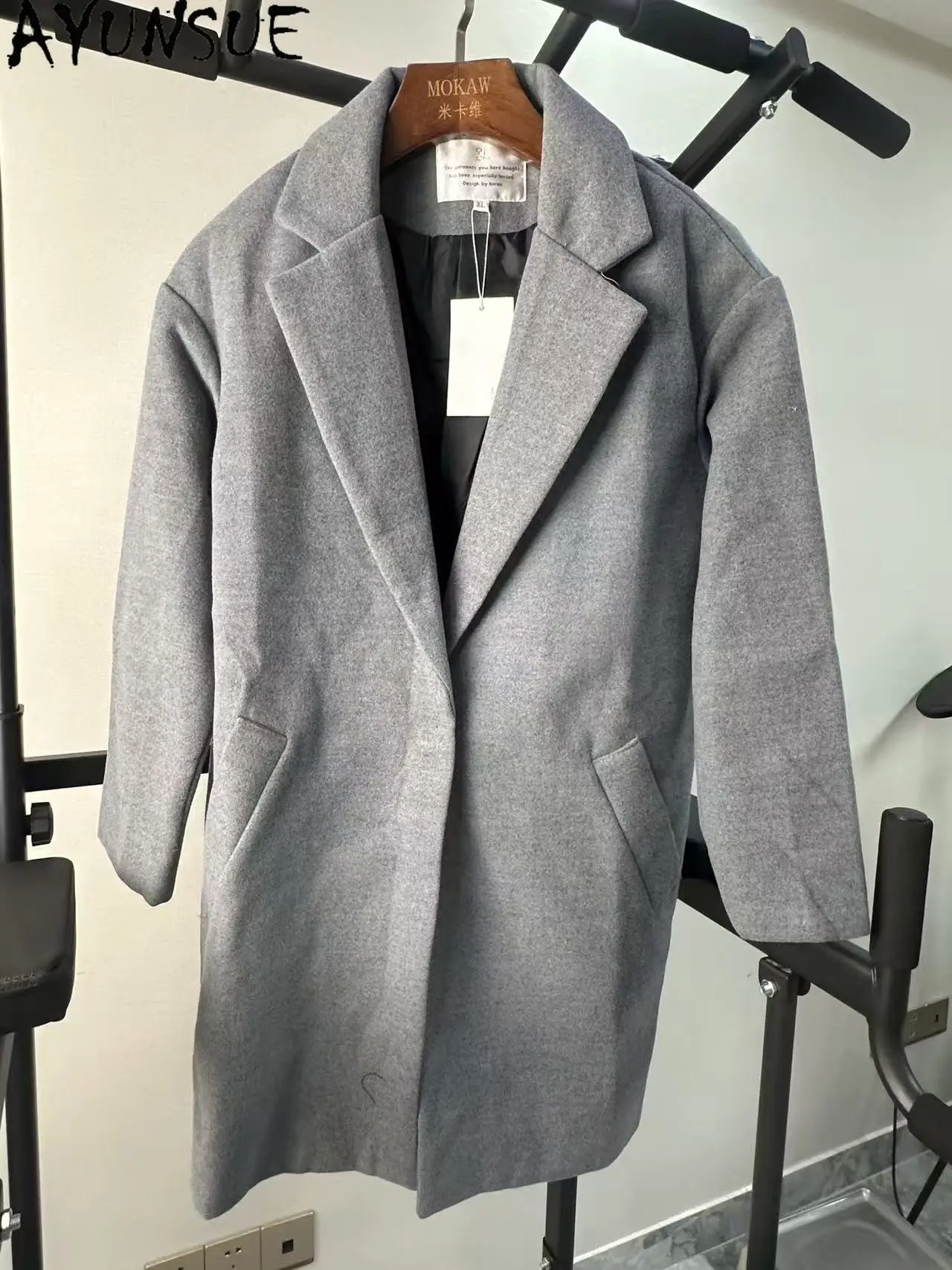 

AYUNSUE Jacket Women Autumn Clothes Mid-length Trench Coat for Woman Unique Coat Promotion Minor Flaws No Refund No Exchange