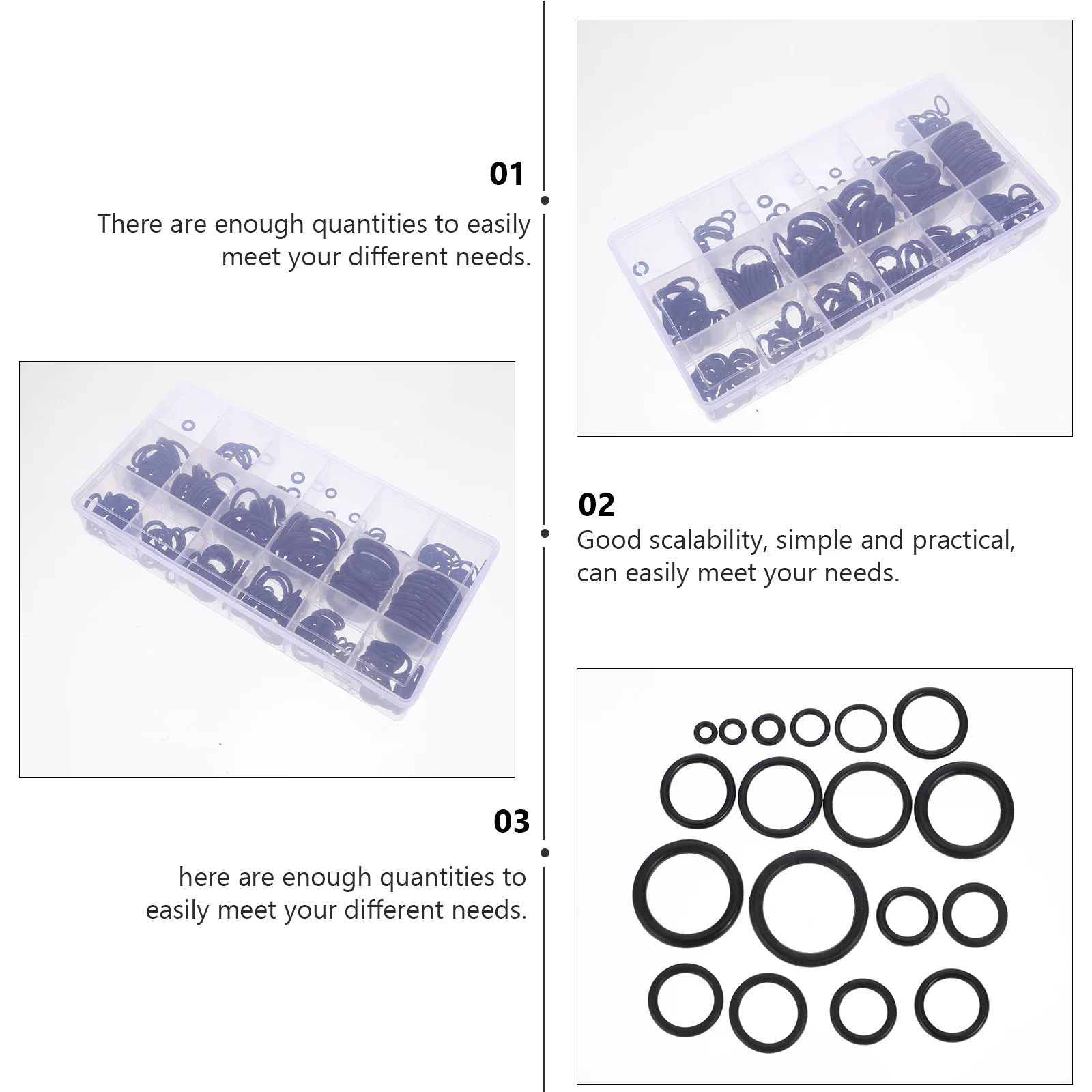 

1 Box Thick Rubber Seal Ring Gasket Kit Waterproof Oil Resistant Heat Abrasion Resistant Car Faucet Appliance Repair