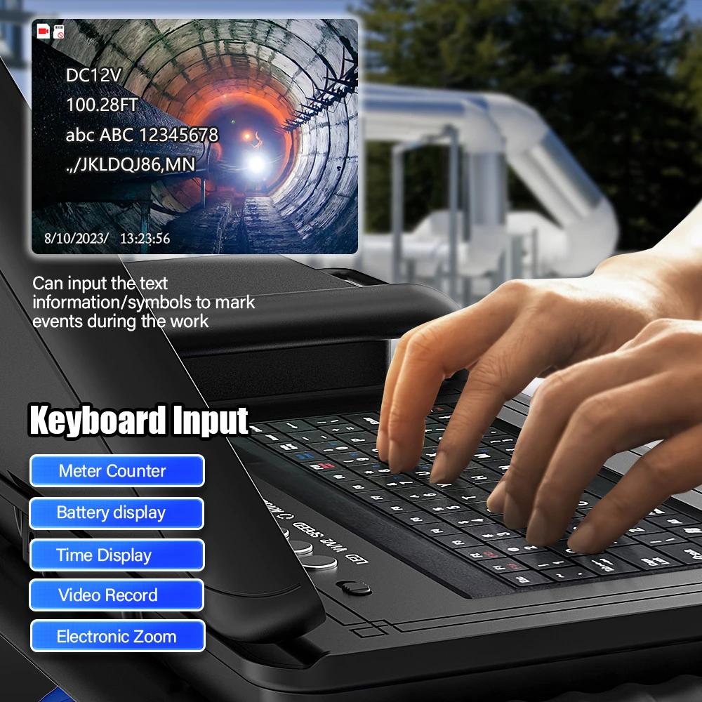 AHD 1080P Automatische selbstnivellierende Pipeline-Kamera 10 IPS 180 °   Betrachtungswinkel 512 Hz Sender 50–100 m 7 mm Bremskabel für Inspektion