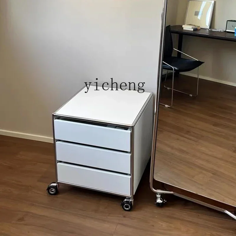 bedside table stainless steel module combination with wheel side cabinet, rack side storage cabinet