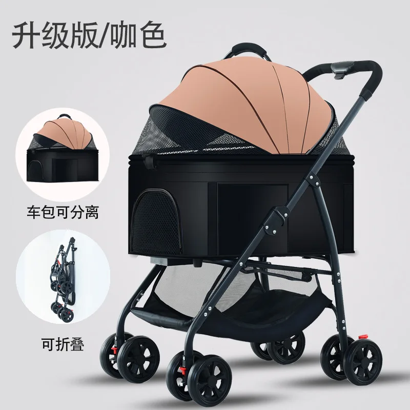 Carrito ligero plegable para gatos y perros pequeños cesta desmontable - imagen 2