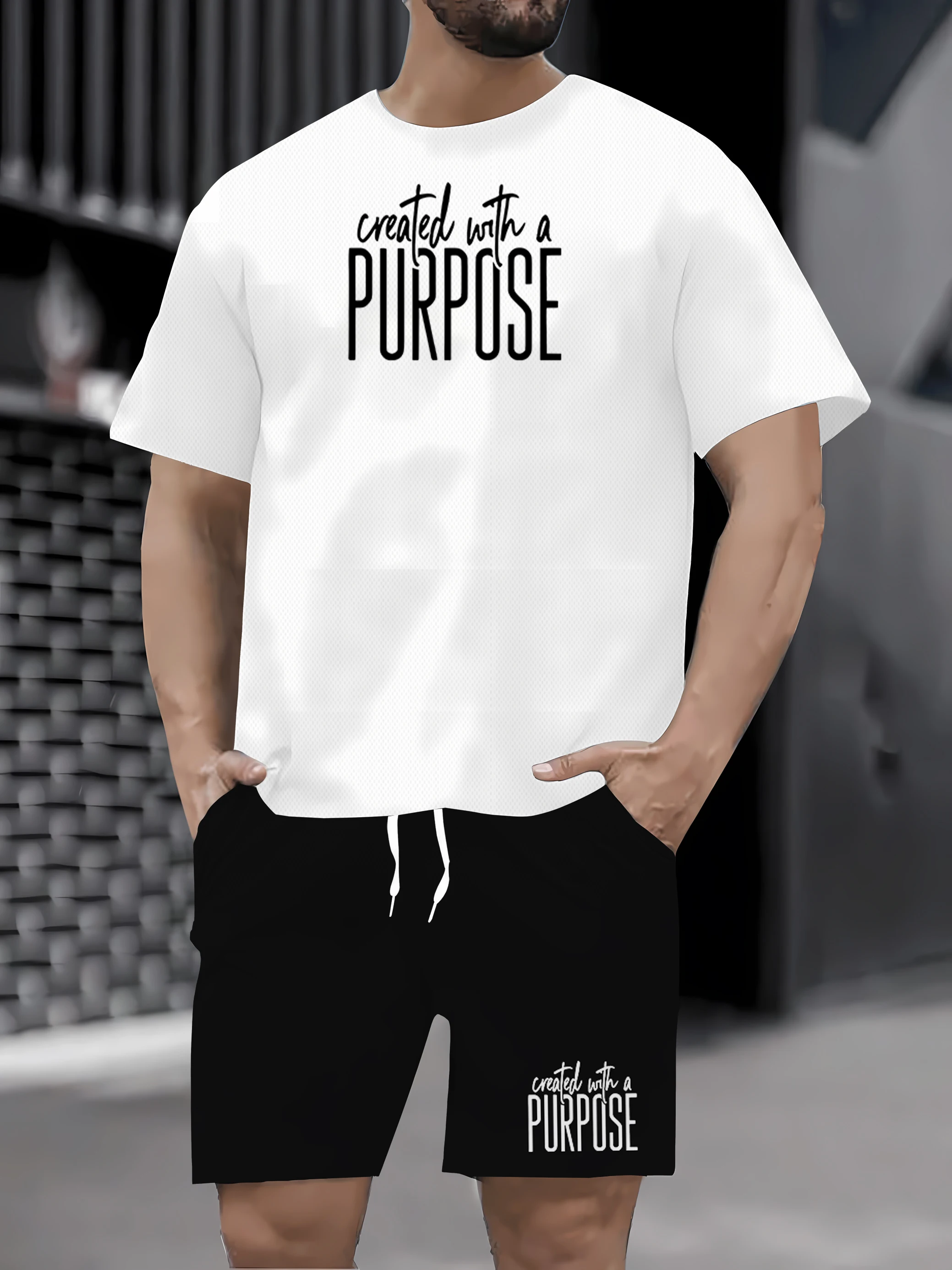 

Конjunto confortável de два peças de secagem Bravo! Верão masculino сольто манга curta camiseta и шорты повседневная одежда дышащая