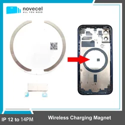 Magsafe Wireless Charging Magnetic Replace For iPhone 15 14 13 12 Pro Max Rear Cover Back Glass Wireless Charging Module Repair