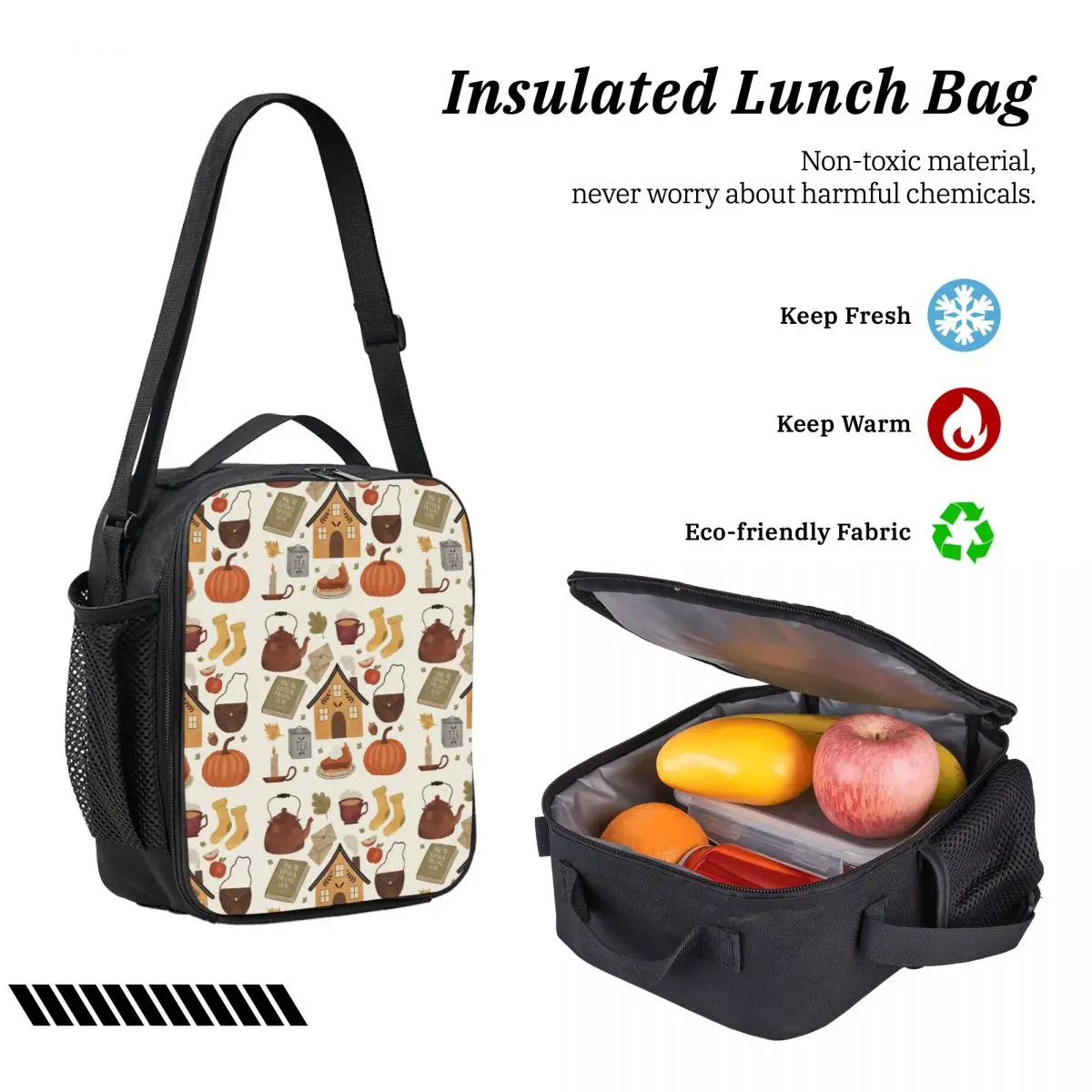 الخريف كوخ أيام على ظهره طالب بنين بنات BookBag حقيبة مدرسية كمبيوتر محمول حقائب كتف 3ps معزول حقيبة الغداء مقلمة