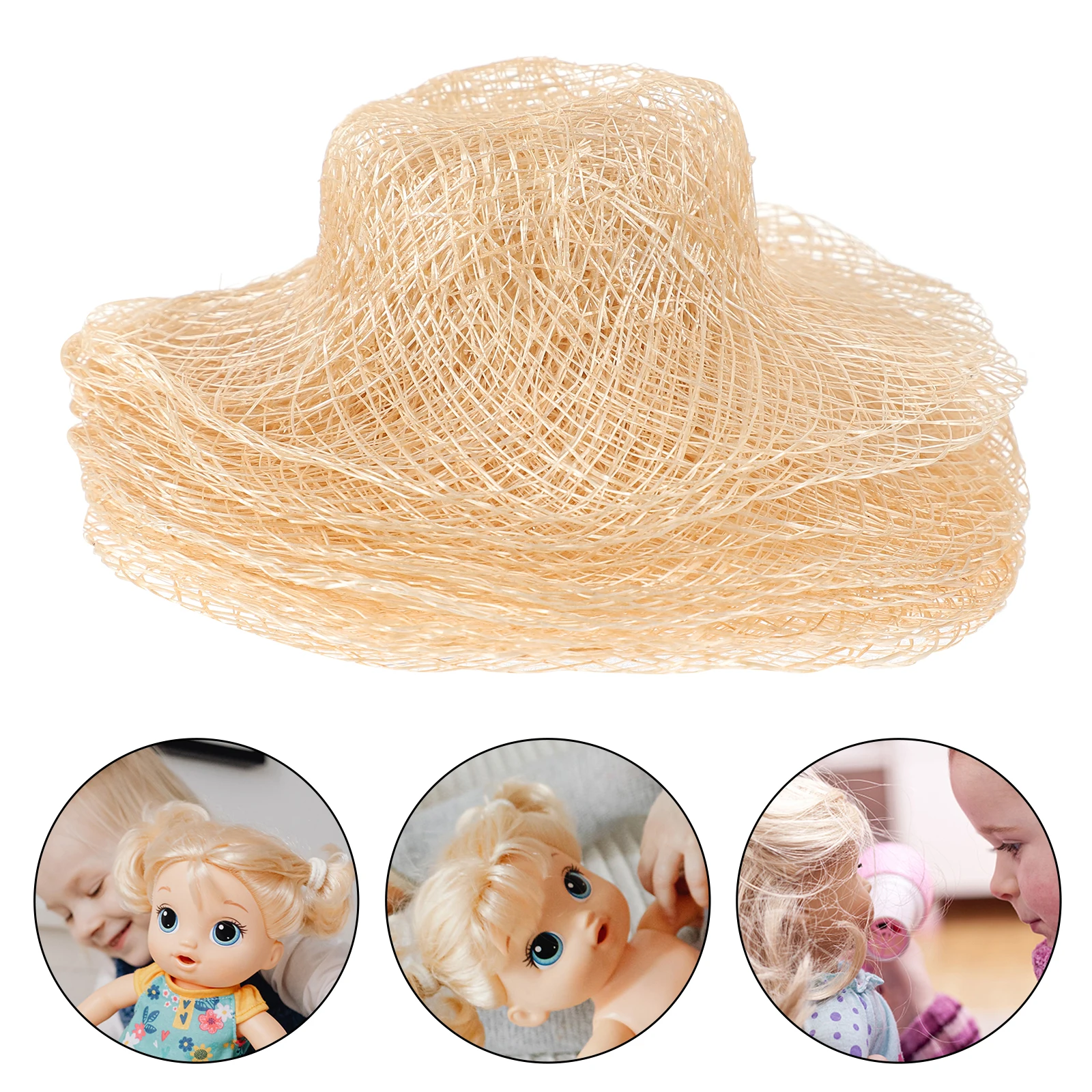 

12 Pcs Braided Straw Hat Decoration Mini Hats for Crafts Top Small Miniature Woven