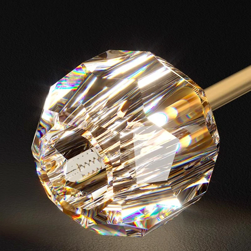 

Nordic Crystal Kitchen Island Chandelier Living Room Lamp Rectangle Luxury Pendant Light for Dining Table Room Decor Lustre