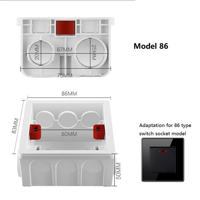 10pcs Good Quality Electrical Equipment Supplies Knockout Box 3*3 Pvc Switch Socket MK Box Combination Cable Laying Box