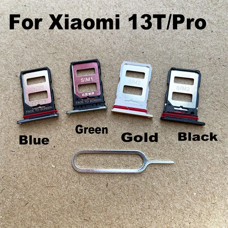 New For Xiaomi 13T Pro Sim Card Tray Slot Holder Socket Adapter Connector Repair Parts Replacement MI