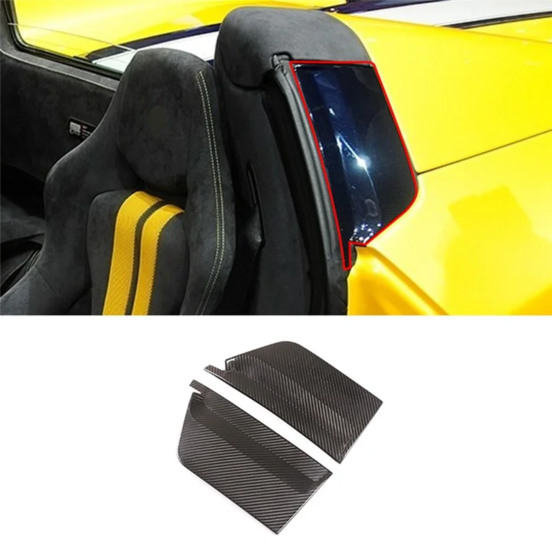 For 458 2011-2016 Dry Carbon Fiber Car B-Pillar Window Cover Decoration Side Pillar Protection Trim Accessories