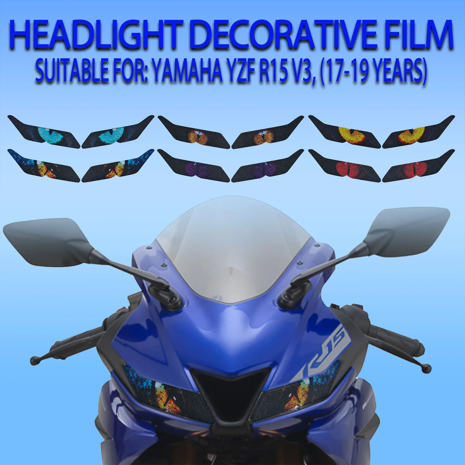 

For Yamaha YZF R15 V3 17-19 Years Modified New Headlight Sticker Lamp Decorative Film