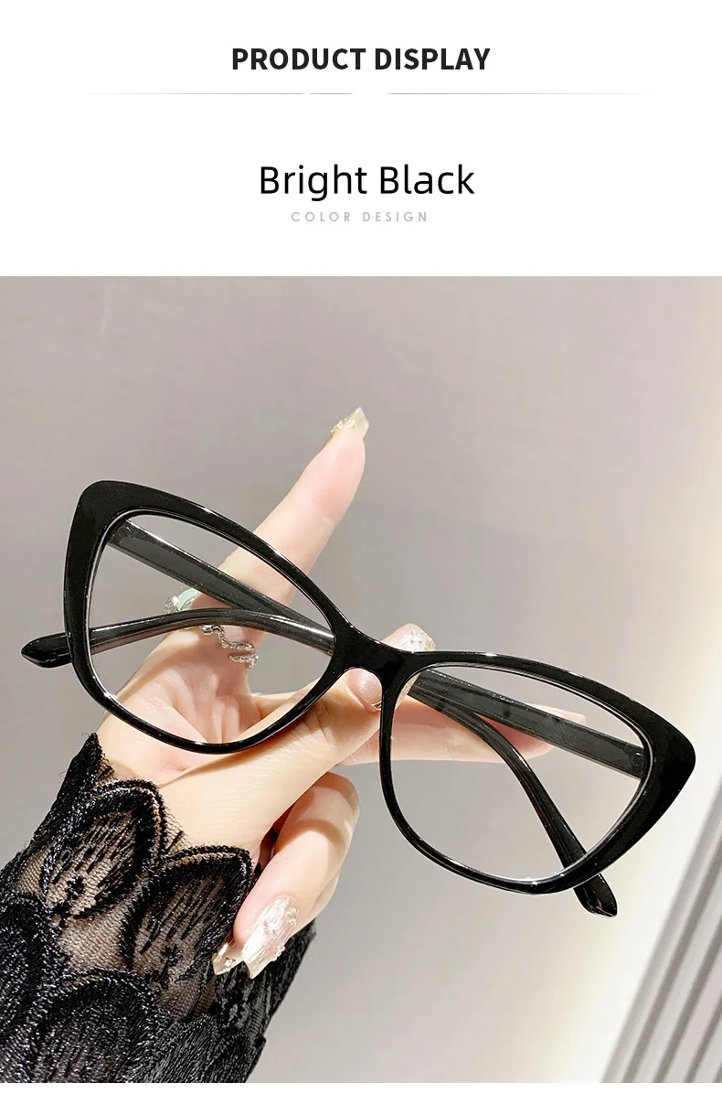 Cat Eye Lesebrille Für Frauen Anti Blaues Licht Zum Lesen Presbyopie Brille Retro Computer Hyperopie Brille + 1,0 + 1,5 + 2,5 – Detail 6