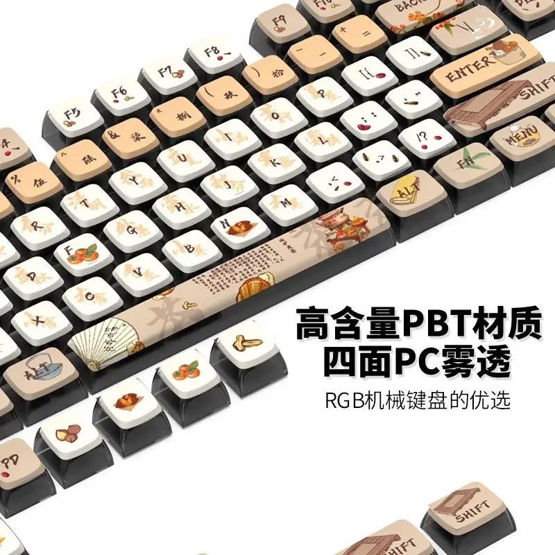 Keycap stove tea hot sublimation pudding high value black transparent 68/75/98/99/104/108