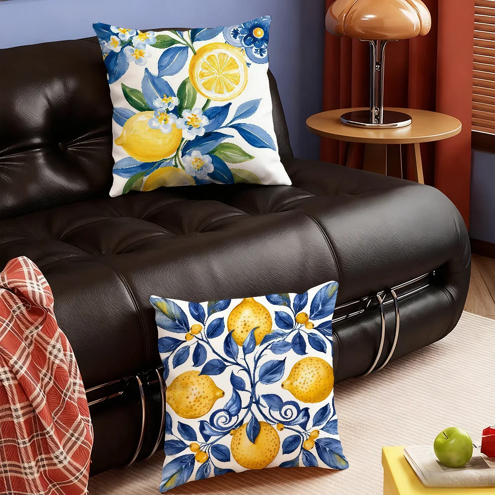 Mediterranean Style Lemon cushion cover Suitable For Bedrooms Living Rooms Cars Home Decoration
