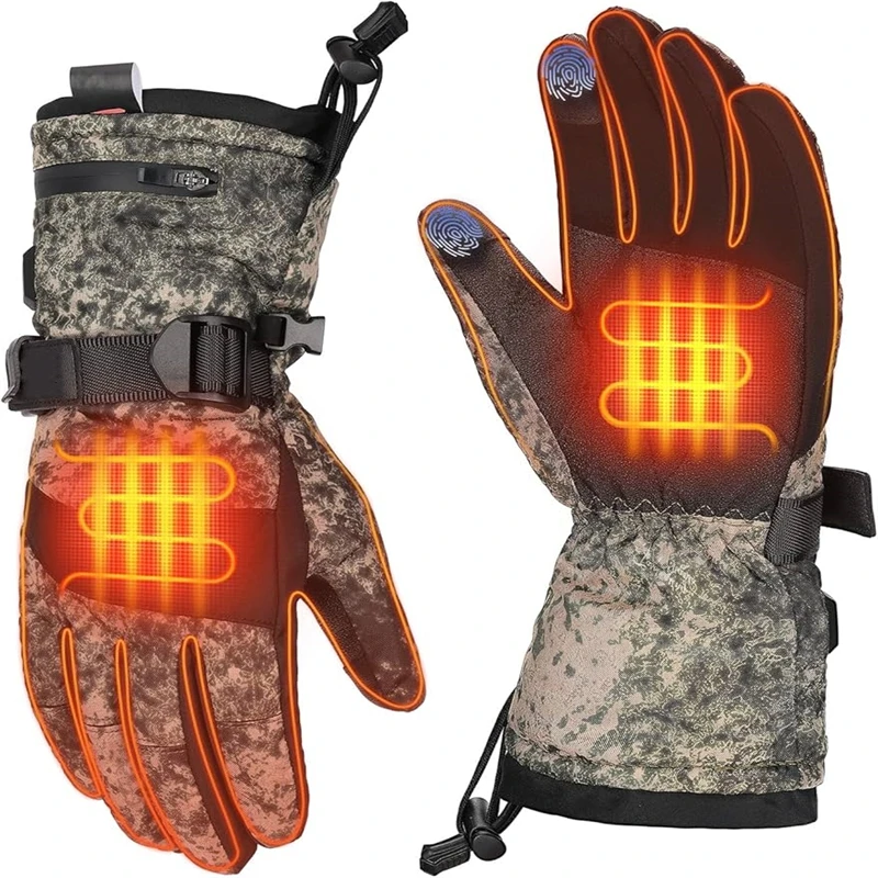 New Rechargeable heating gloves Interlocking double-sided Heated winter Hand Warm Gloves for wholesale