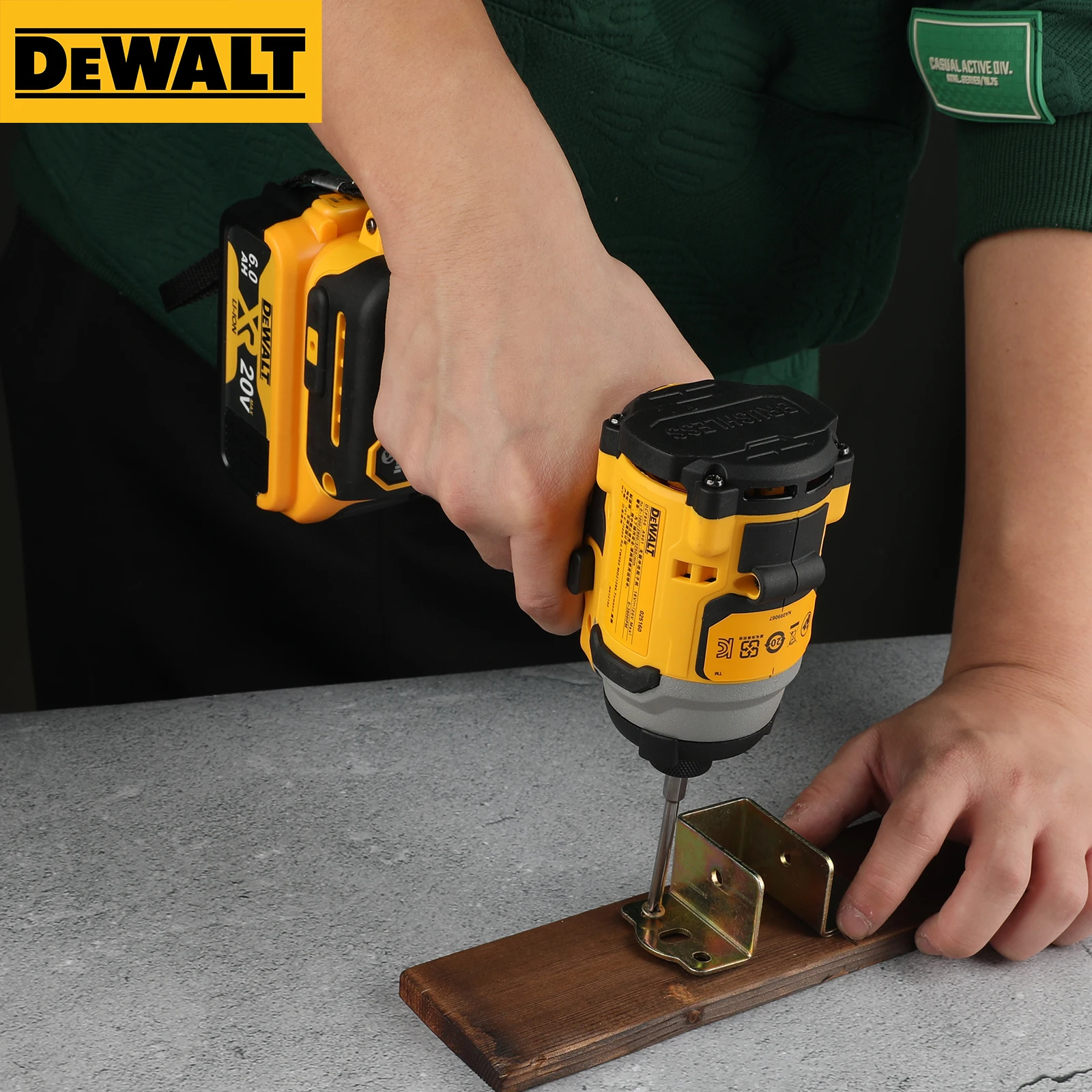 DEWALT DCF850 20V ليثيوم - محرك تأثير أيون بدون فرش - مفك براغي كهربائي عزم دوران عالي، أداة طاقة احترافية