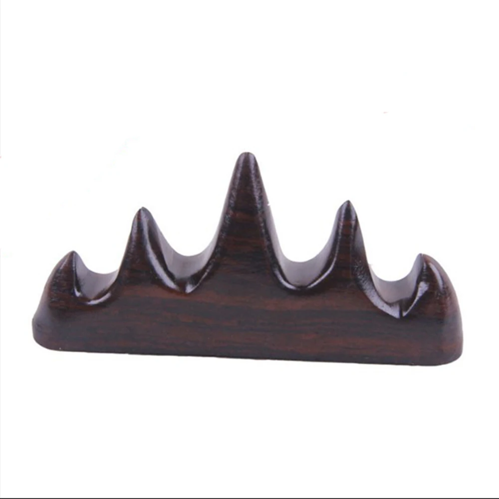 Home School Coffee Color Wooden 4 Ports Chinese Writing Brush Holder pen holder