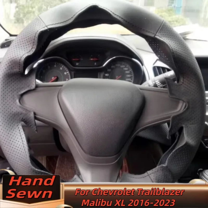 

Microfiber Leather Hand-Sewn Steering Wheel Cover For Chevrolet Trailblazer Malibu XL 2016-2023 Anti-Slip Breathable Auto