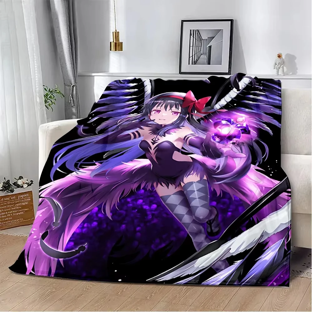 Puella Magi Madoka Magica HD Printed Blanket Picnic Blankets Warm Blanket Soft and Comfortable Blanket Home Travel Birthday Gift