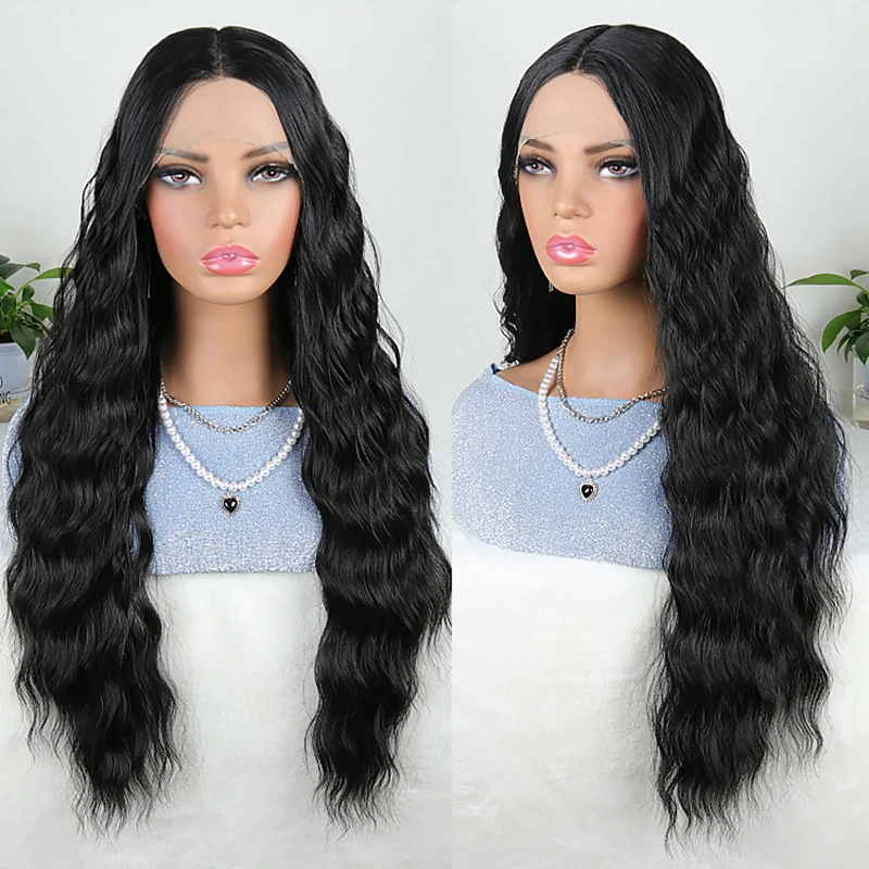 

Snowdrop Synthetic Wig 30" 270g Long Curly wigs Daily Use Realistic Wigs Natural black Lace frontal For Women