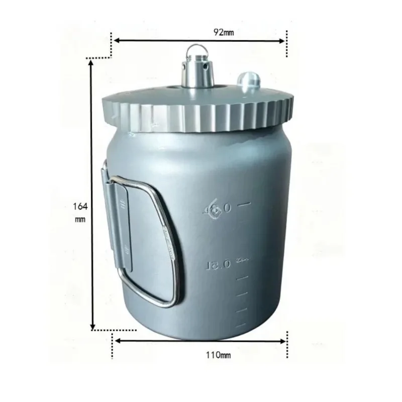 Lightweight Mini Pressure Cooker 1200ml with Bowl  Hard Anodized Aluminum, 80kPa, Titanium Handle for Camping, Hiking