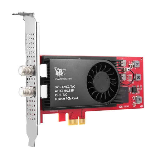 TBS6209se 8 sintonizador tarjeta PCIe compatible con DVB-T2/C2/T/C(J.83A/B/C)/ISDB-T/C/ATSC1.0 Cable terrestre de transmisión en vivo canales de TV FTA