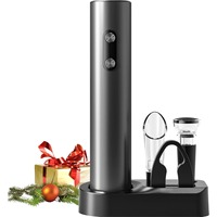 Electric Wine Opener Set Electric Wine Bottle Opener with Storage Base/Wine Aerator Pourer/Foil Cutter/Wine Stopper