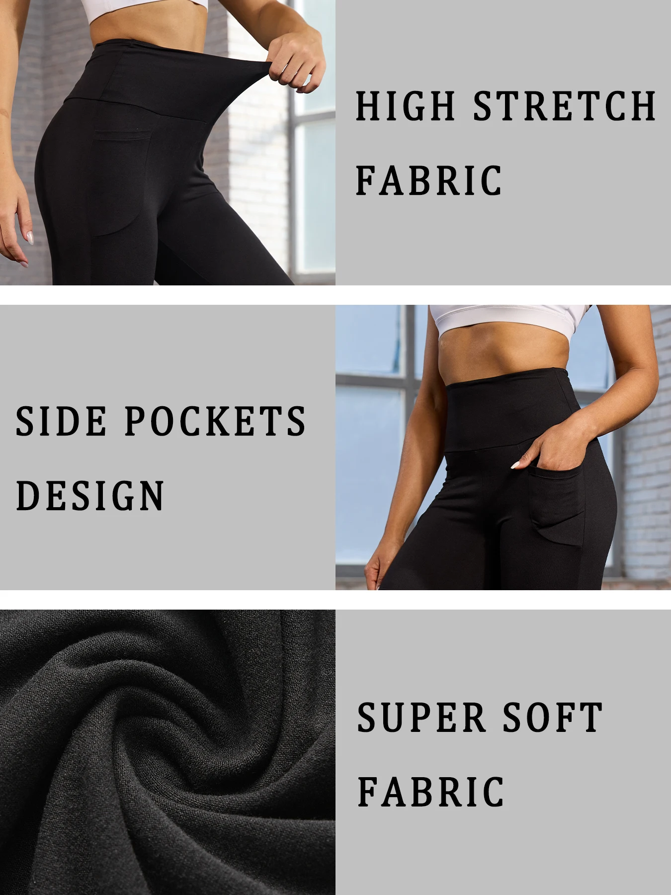 عبوتان من السراويل الضيقة النسائية فائقة النعومة مع جيوب، تحكم عالي الخصر في البطن لتمارين اليوجا وملابس الصالة غير الرسمية المريحة #3