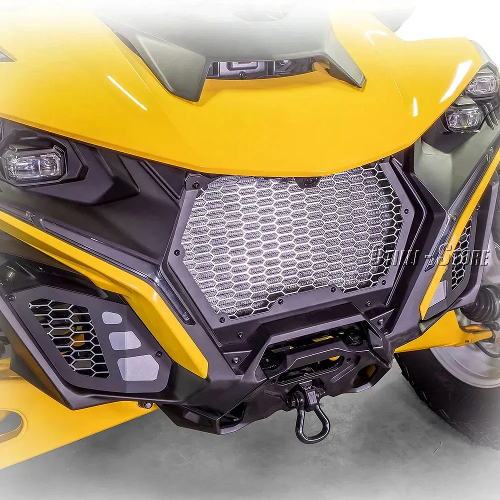 新型UTVアクセサリー MAVERICK R マベリックR フロントグリルカバー バンパーメッシュグリルセット Can-Am MAVERICK R 2024 2025用