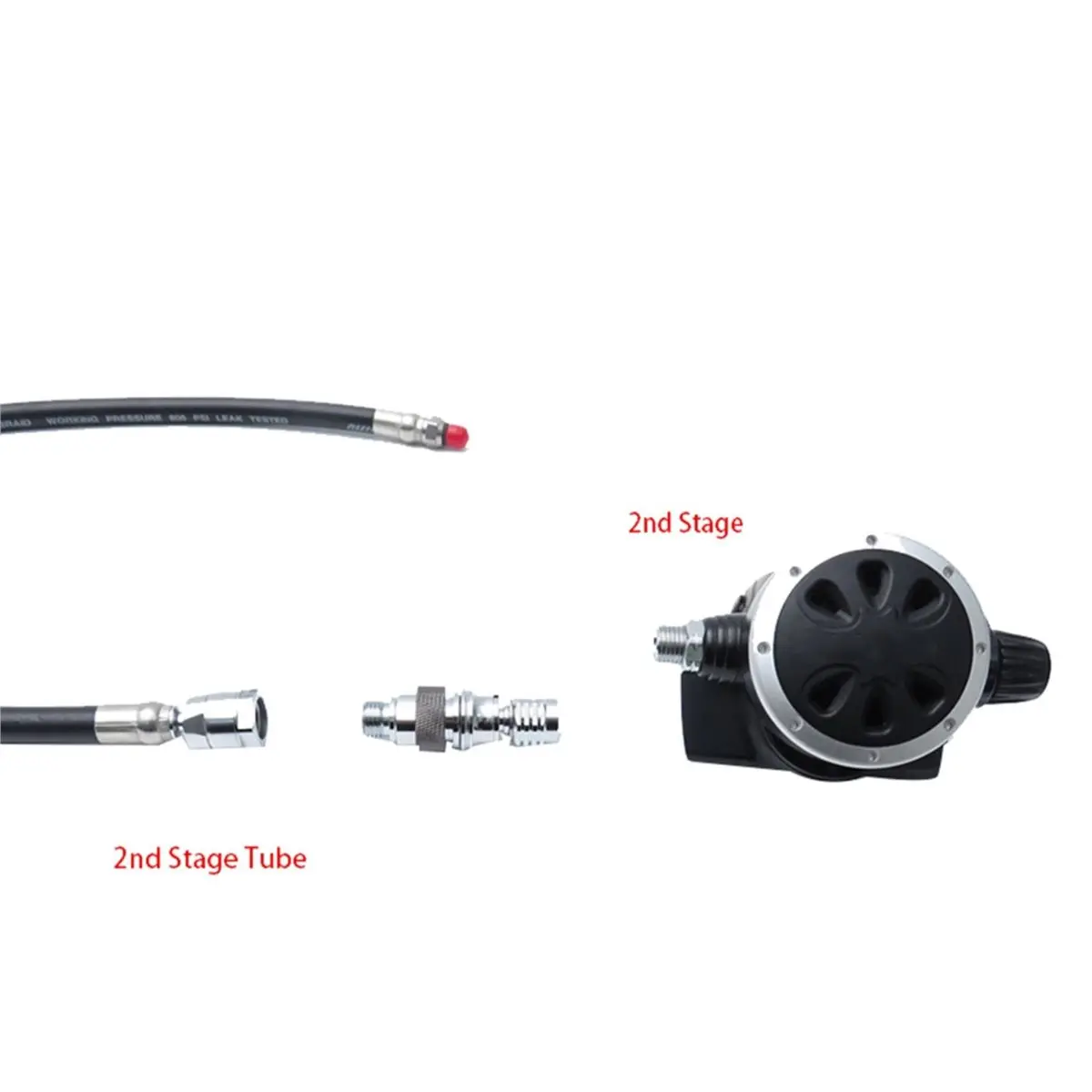 (A99Z) Diving Full Face Mask Second Stage Head Regulator Chrome Plated Copper Quick Connect/Disconnect Self-Locking Connector