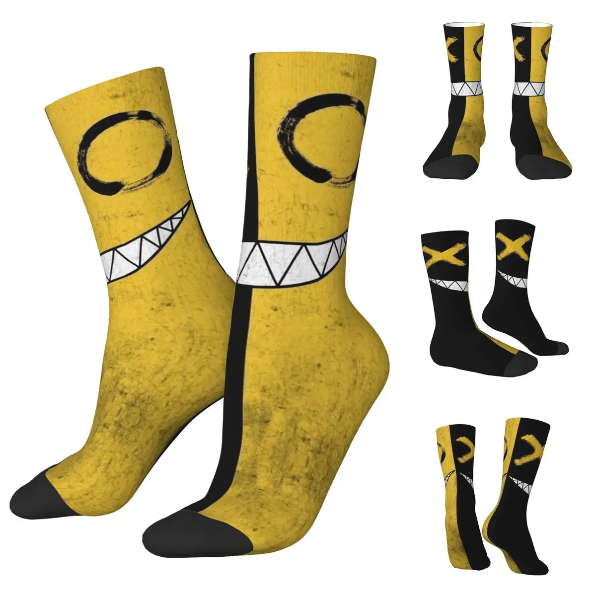 Calcetines Unisex acogedores con estampado 3D, ciclismo, Cara de monstruo, calcetines interesantes para las cuatro estaciones