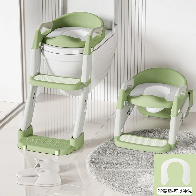 Kids Toilet Ladder, Foldable Potty Training Seat Stool for Boys & Girls, Toilet Auxiliary Step Stool with Potty Seat