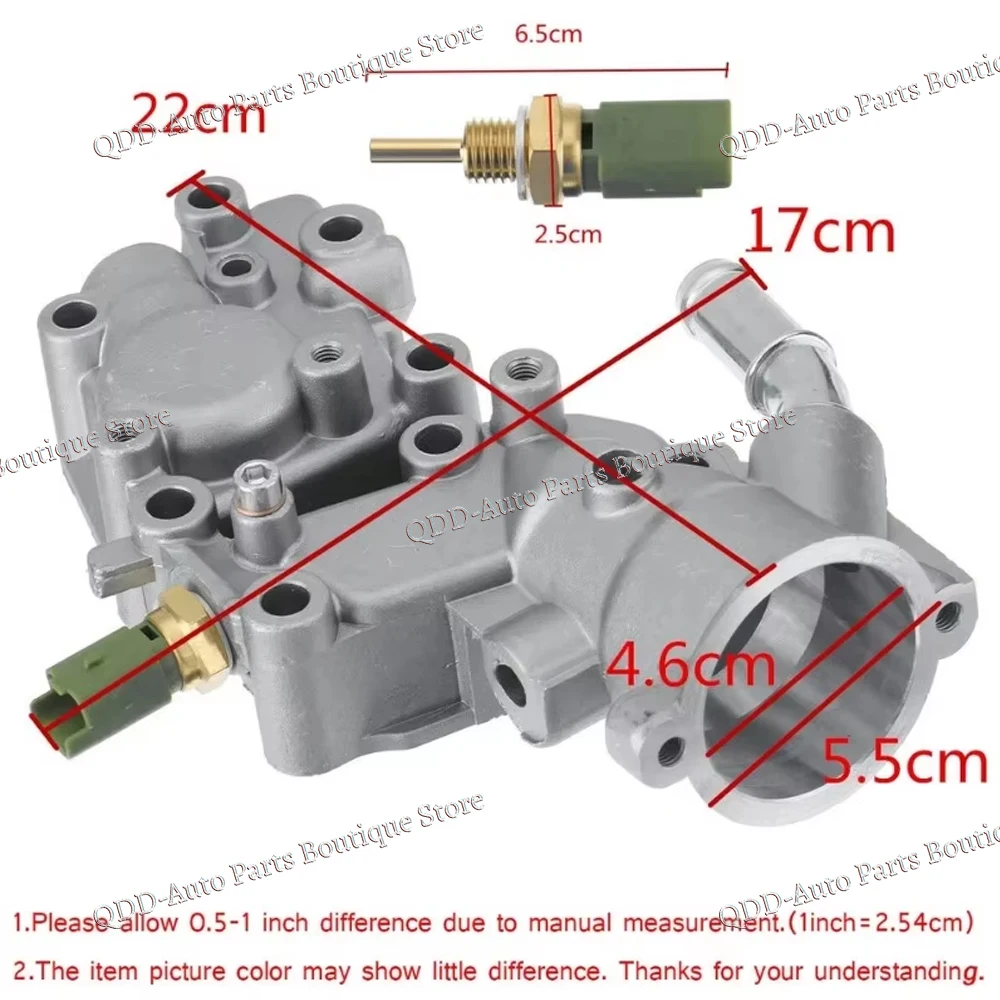 1336.Y8 1336Y8 1336.P9 1336P9 9654775080 FOR CITROEN C2 C3 PEUGEOT 206 207 307 1007 1.1 1.4 Thermostat Housing Water Flange view 3