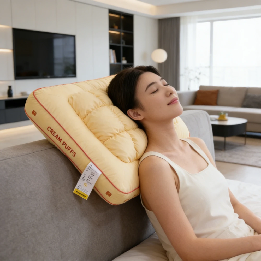 48*74cm Creative Pineapple-shaped Pillow Filling,suitable for Home Washable Milk Foam Bubble Neck Support Single Pillow Filling